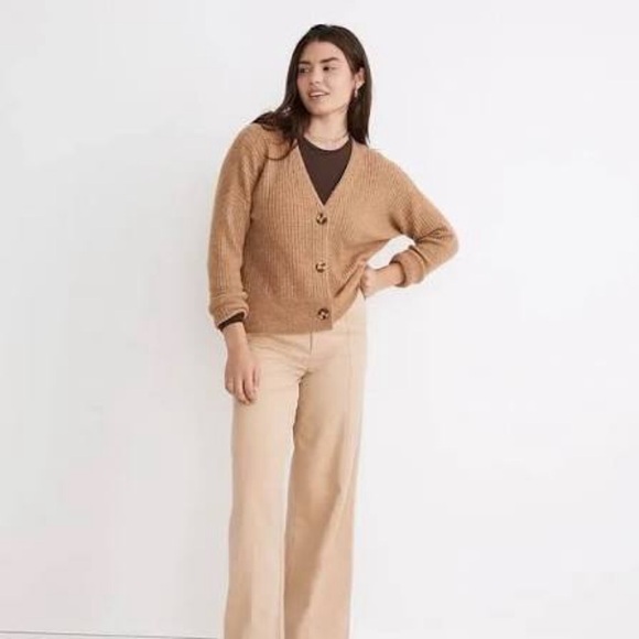 Madewell Cameron Button Front Ribbed Cardigan Sweater Wool Alpaca Blend Sz S - Picture 8 of 8